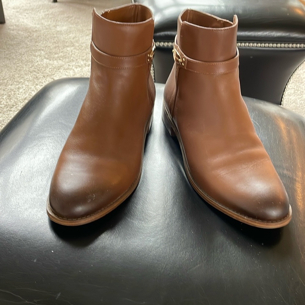 Michael Kors brown low heeled booties